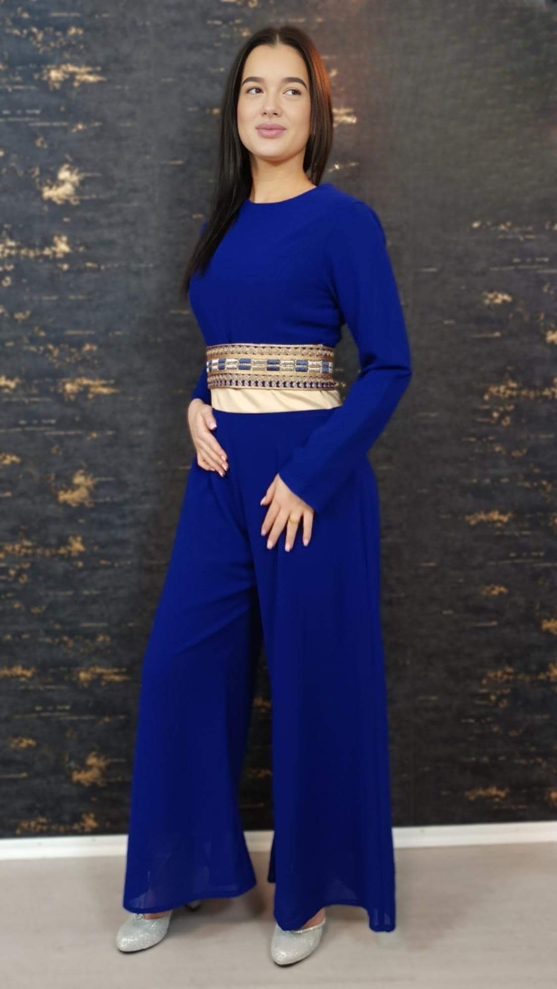 Königsblau Luxus Overall Damen | Dubai Kaftan | (O-S-B) | Kaftan Frauen | Takshita | Jumpsuit | Marokkanisches Outfit | Abaya | Kaftan Style