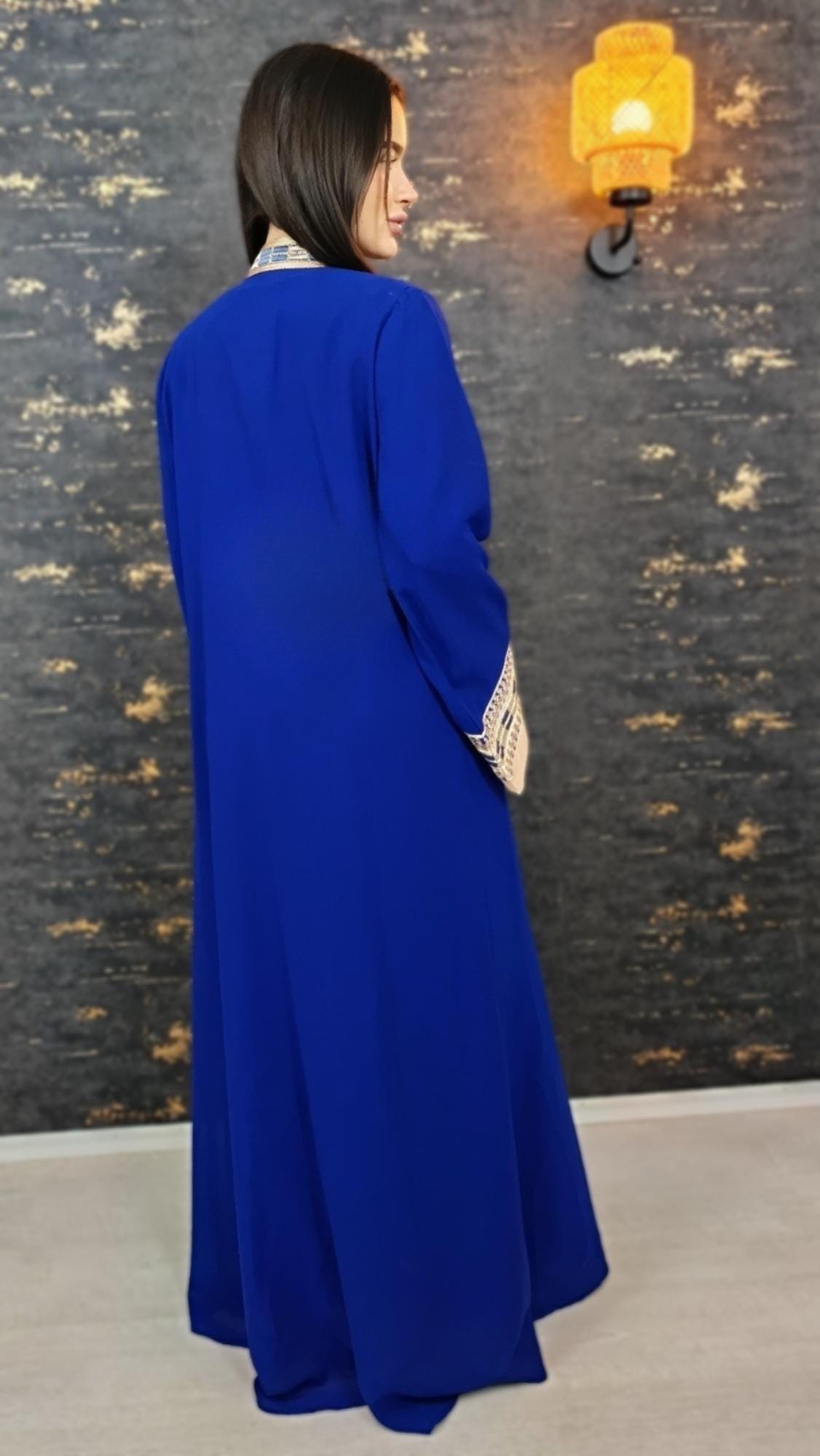 Königsblau Luxus Overall Damen | Dubai Kaftan | (O-S-B) | Kaftan Frauen | Takshita | Jumpsuit | Marokkanisches Outfit | Abaya | Kaftan Style