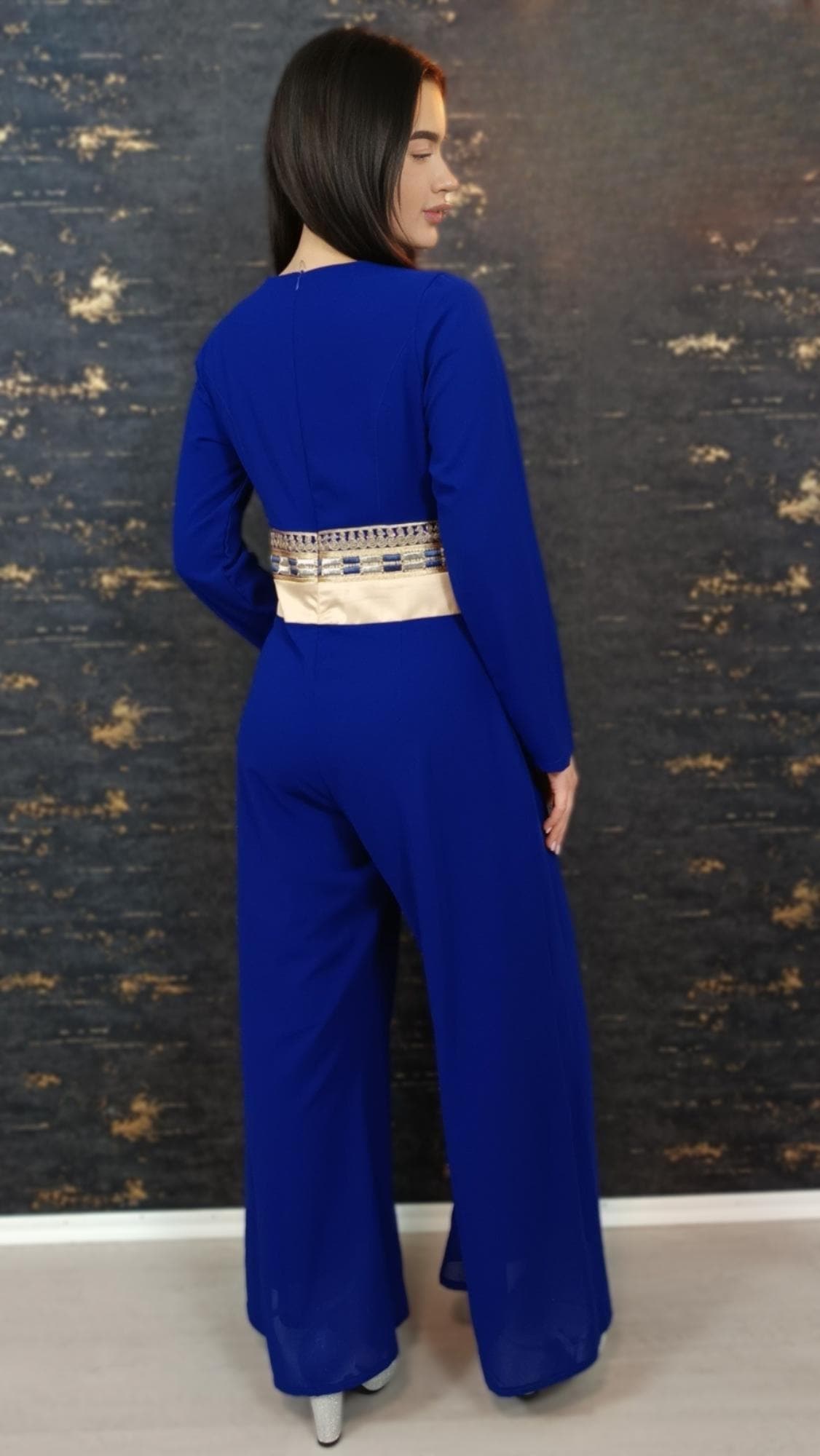 Königsblau Luxus Overall Damen | Dubai Kaftan | (O-S-B) | Kaftan Frauen | Takshita | Jumpsuit | Marokkanisches Outfit | Abaya | Kaftan Style