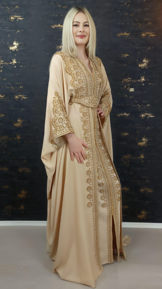 marokkanische kaftan,Arabisch, Kaftan,takschita,Henna Kleid,Kaften Beige
