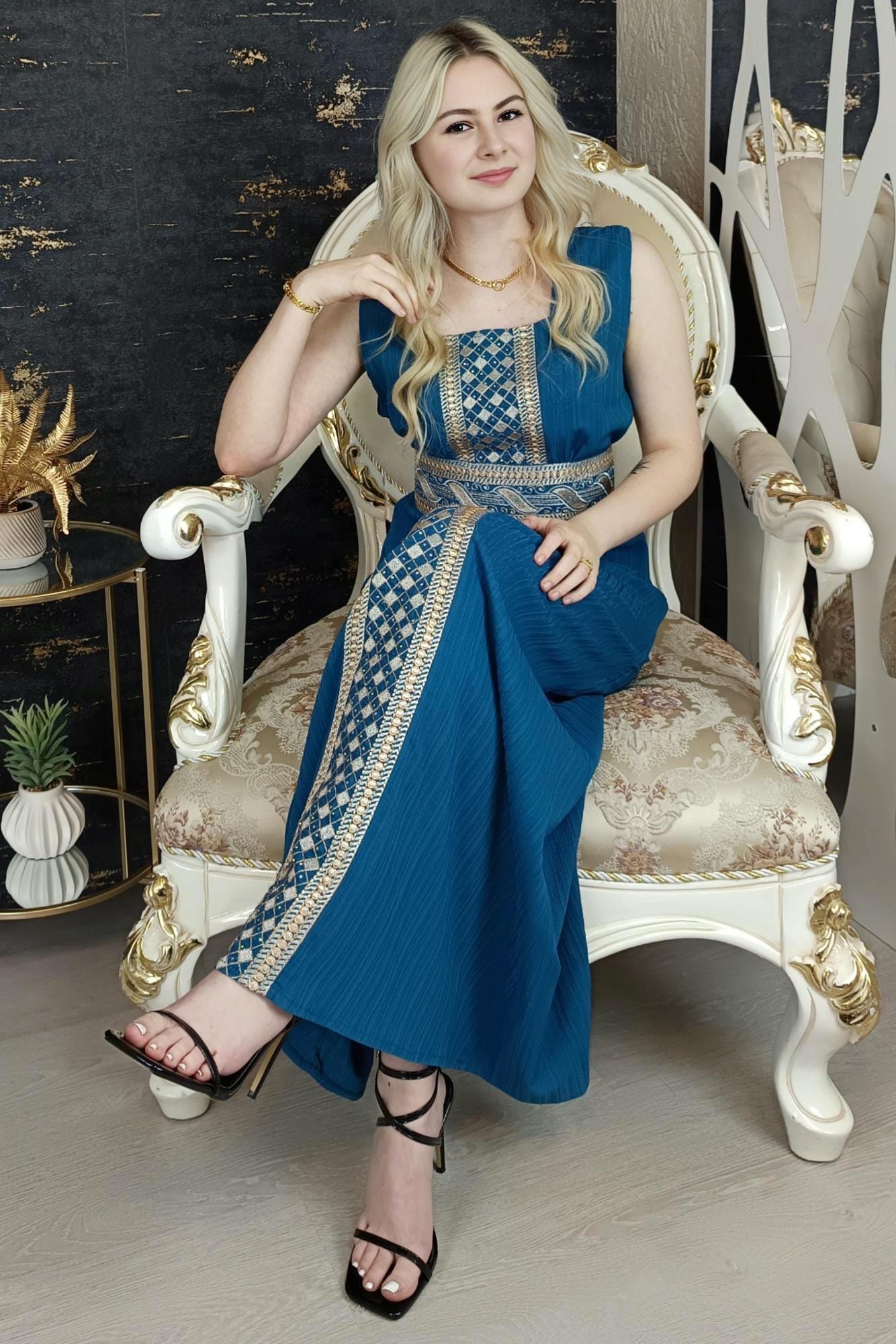 Bestickter Kaftan,Kaftan Frauen,Kaftan Türkis ,(h),Abendkleid,Hochzeit,marokkanische kaftan/Arabisch Kaftan,Takshita,Henna Kleid,abaya