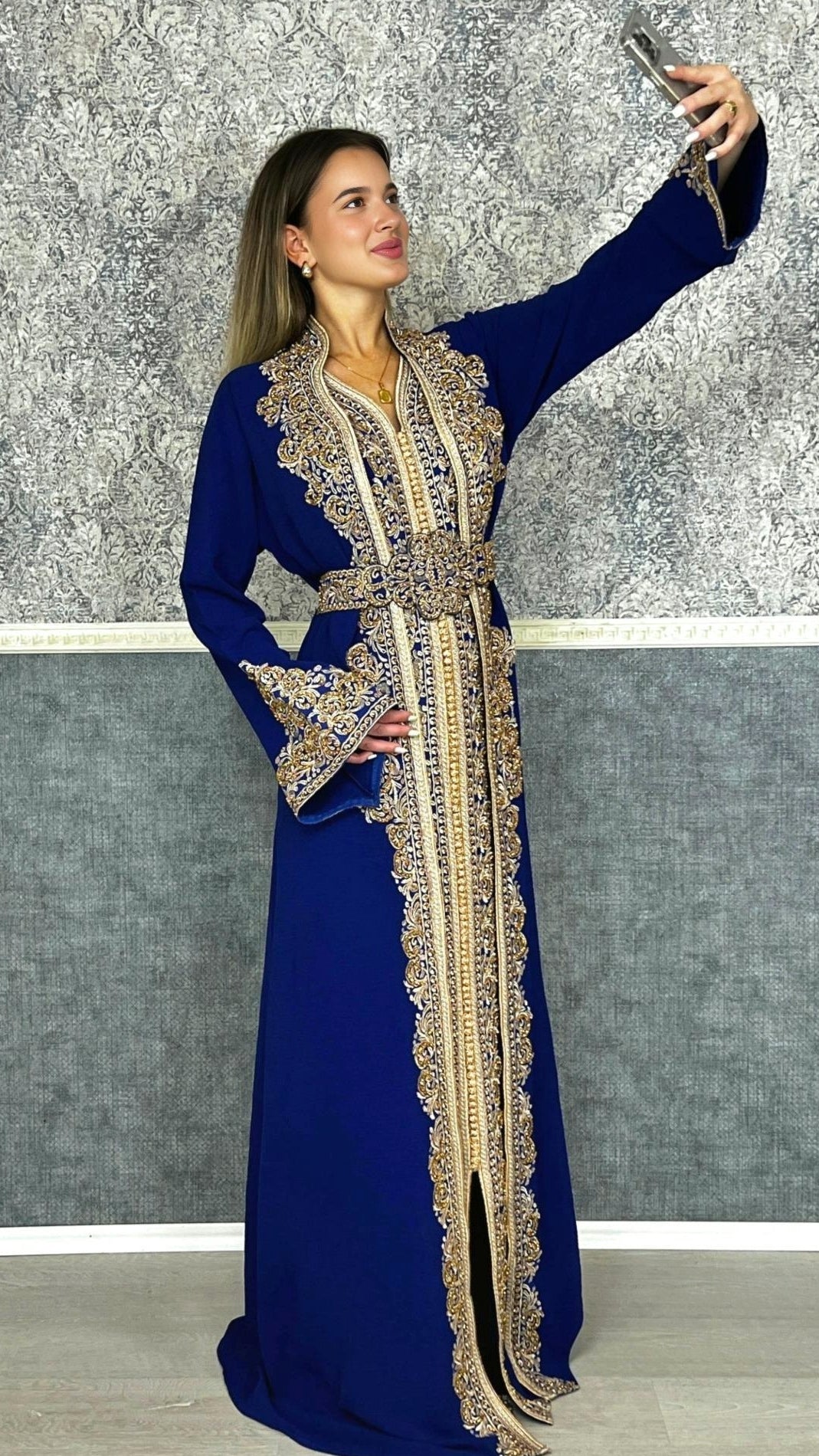 marokkanisches Kleid | Kaftan Frauen | Kaftan Blau | Braut Kaftan | Henna Kleid