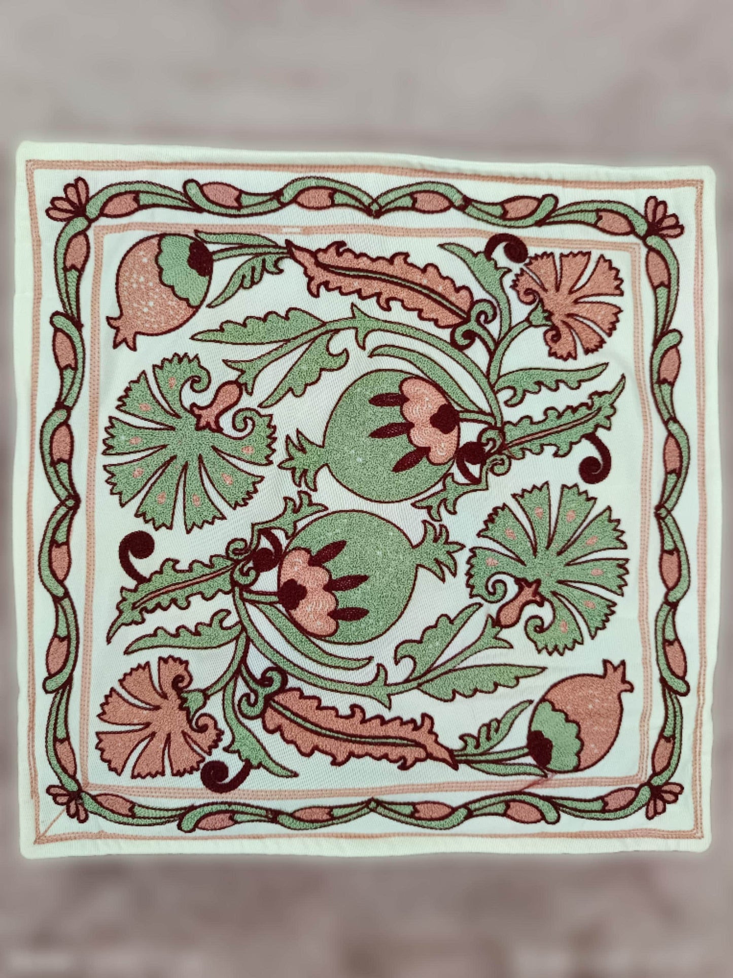 Bestickter Kissenbezug | Kissenbezug 40x40 | Kissenhülle Stickerei | Dekokissen | Boho Kissenbezug bestickt | Moderner Kissenbezug