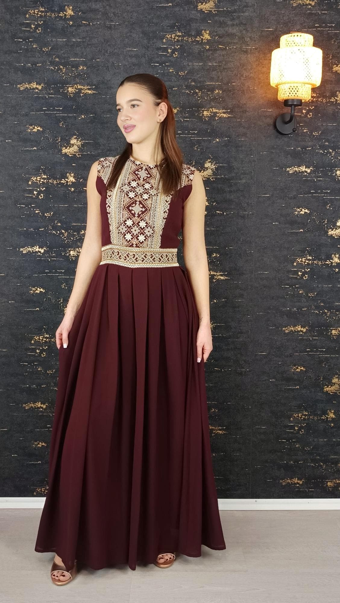 Overall Sindibad mit Abaya, weinrot, Hochzeit, Hosenanzug, Jumpsuit, Dubai Kaftan, Hennakleid, Kaftan Dress, Kaftan Frauen, Abendkleid