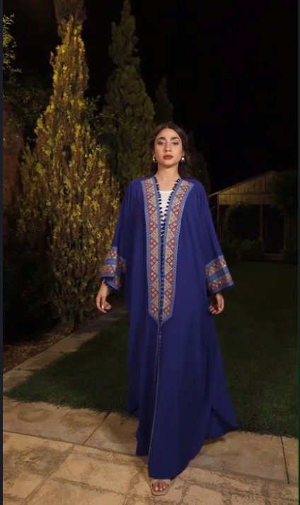 bestickter Kaftan | Bisht Besme | Abaya | Kaftan | Caftan | Henna Abaya | Kaftan Frauen | Abaya Damen |  Palästina Robe | Arabische Abaya __etsy:5701401329