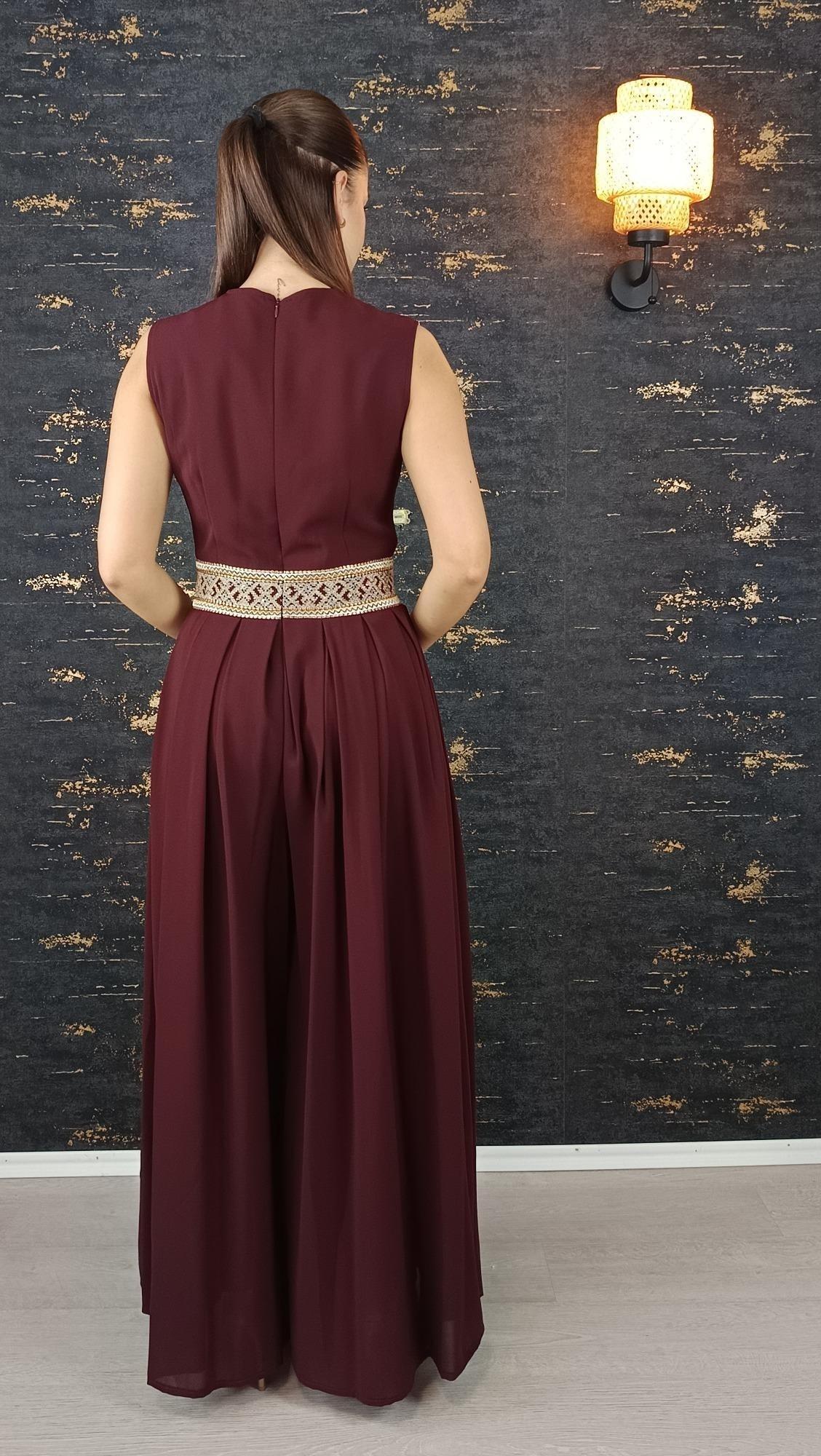 Overall Sindibad mit Abaya, weinrot, Hochzeit, Hosenanzug, Jumpsuit, Dubai Kaftan, Hennakleid, Kaftan Dress, Kaftan Frauen, Abendkleid __etsy:6600220398