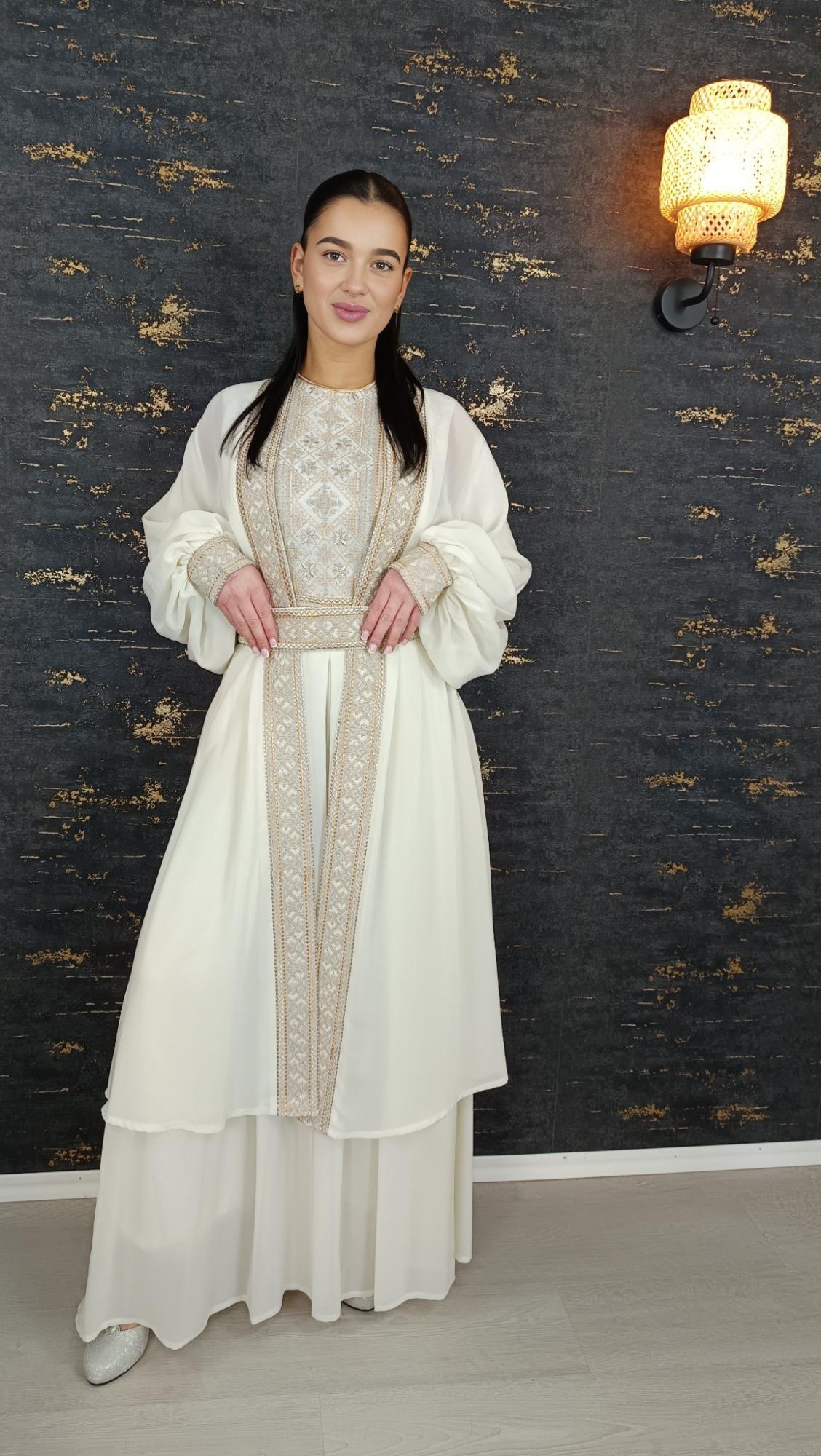 Overall Sindibad Abaya, weiß, Hochzeit, Hosenanzug, Jumpsuit, Dubai Kaftan, Hennakleid, Kaftan Dress, Kaftan Frauen, Abendkleid, Verlobung (etsy image id: 6601290514)