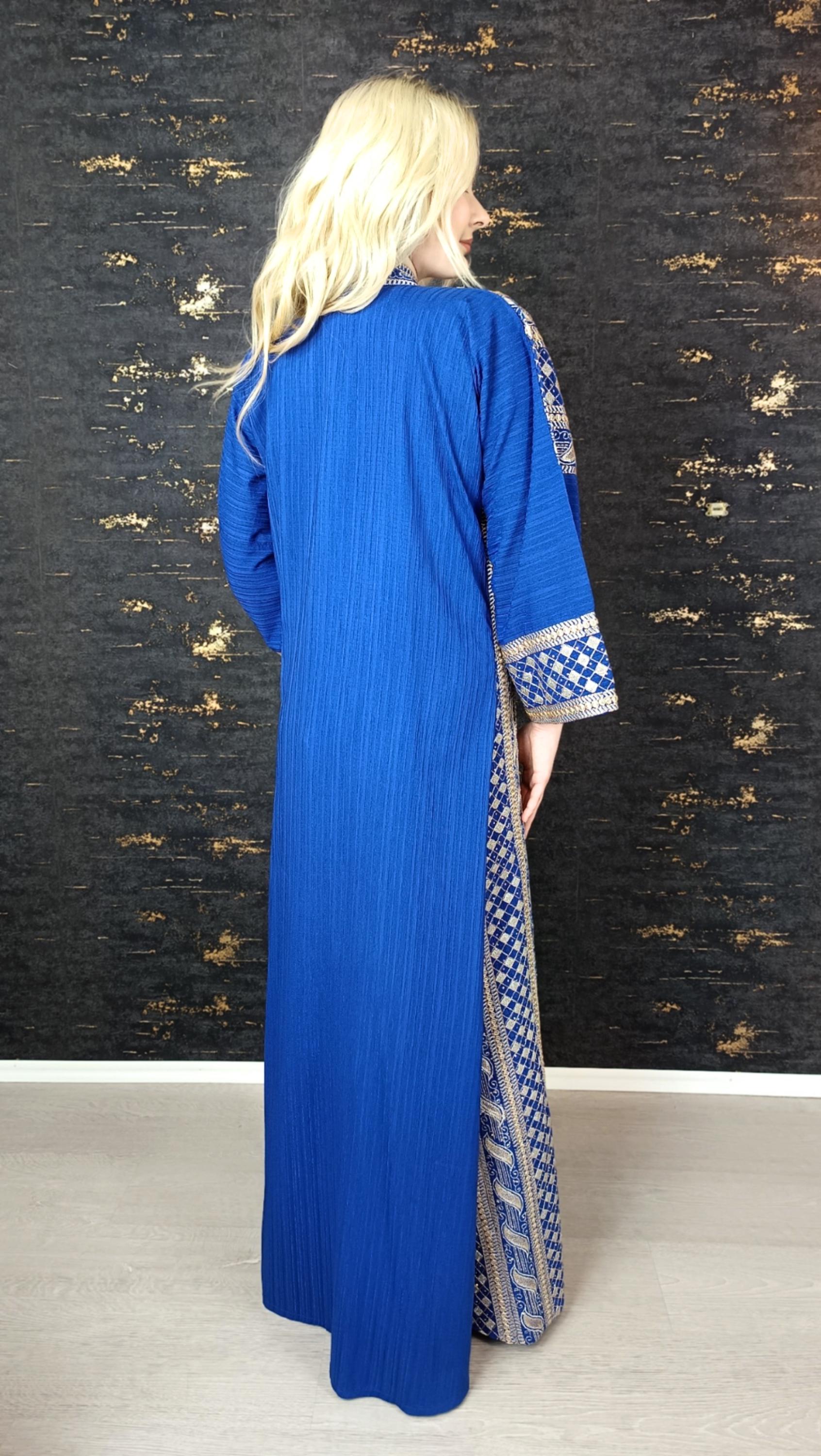 bestickter Kaftan, Hanien blau, Kaftan Frauen, Abendkleid, Hochzeit, marokkanischer Kaftan, arabischer Kaftan, Takshita, Hennakleid, Abaya __etsy:6627937616