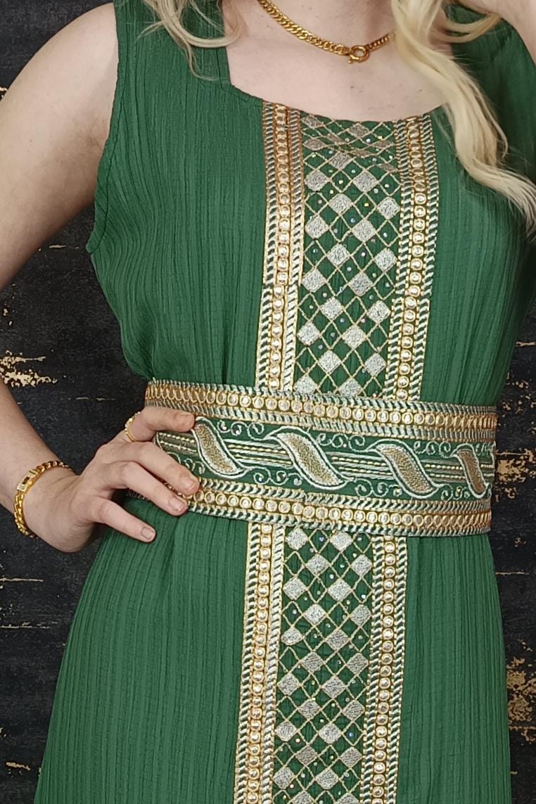 bestickter Kaftan, Hanien grün, Kaftan Frauen, Abendkleid, Hochzeit, marokkanischer Kaftan, arabischer Kaftan, Takshita, Henna Kleid, Abaya (etsy image id: 6628055500)