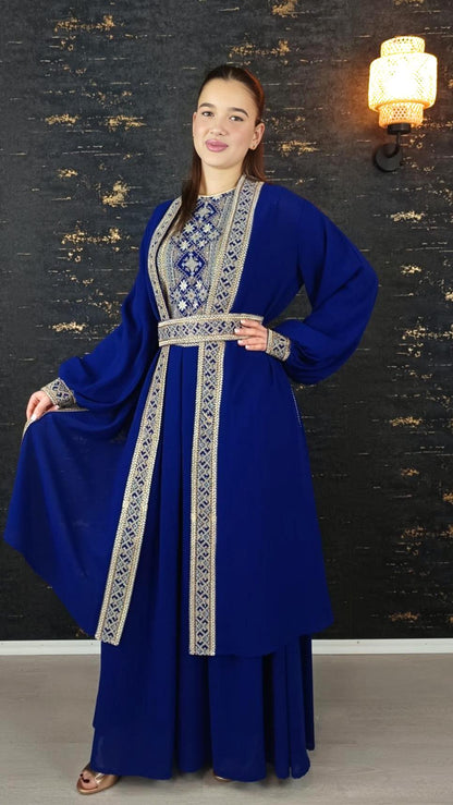 Overall Sindibad mit Abaya, royalblau, Hochzeit, Hosenanzug, Jumpsuit, Dubai Kaftan, Hennakleid, Kaftan Dress, Kaftan Frauen, Abendkleid (etsy image id: 6646536787)