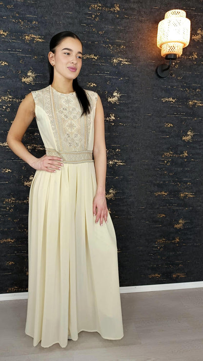 Overall Sindibad mit Abaya, creme/beige, Hochzeit, Hosenanzug, Jumpsuit, Dubai Kaftan, Hennakleid, Kaftan Dress, Kaftan Frauen, Abendkleid (etsy image id: 6649194837)