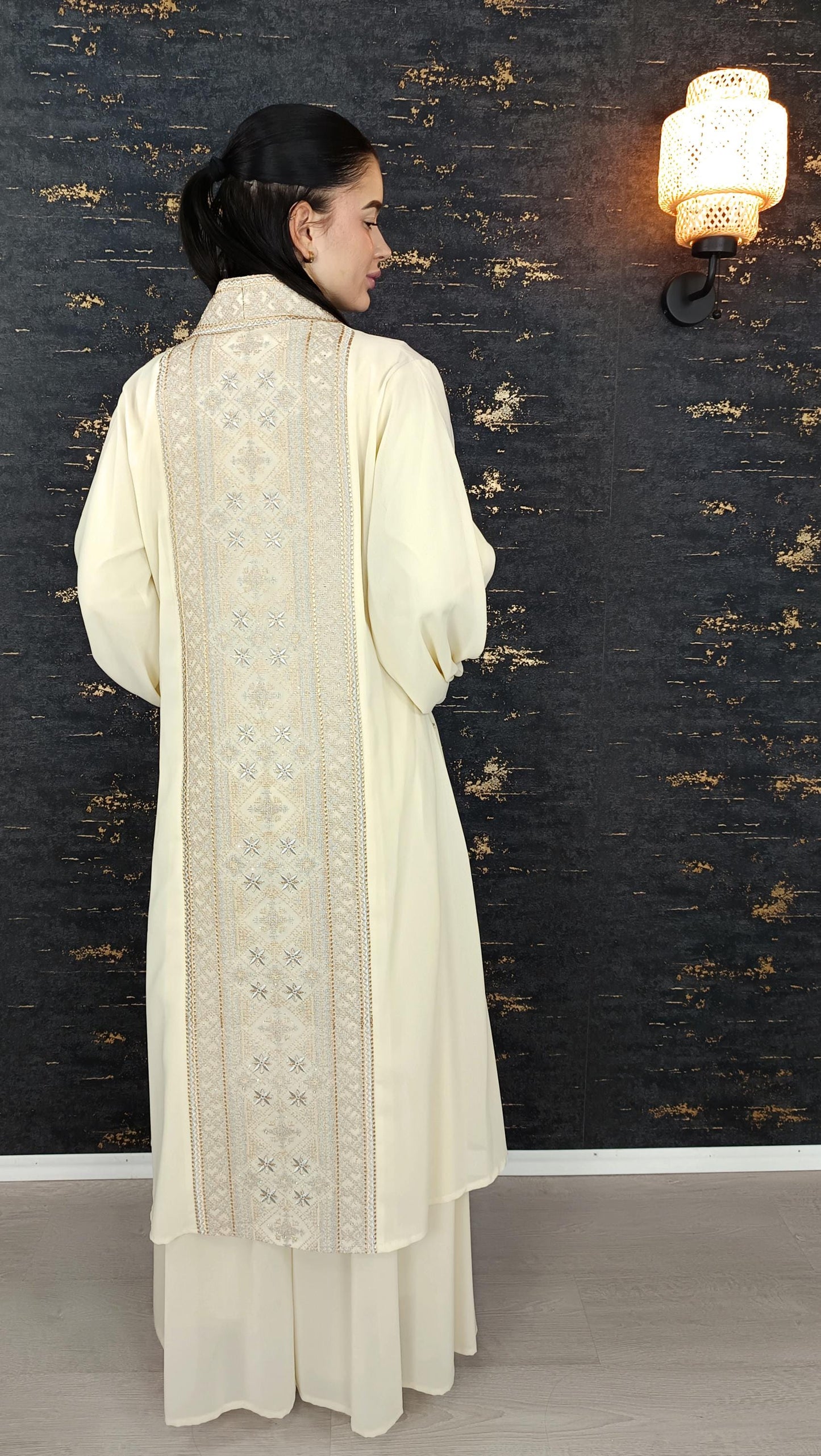 Overall Sindibad mit Abaya, creme/beige, Hochzeit, Hosenanzug, Jumpsuit, Dubai Kaftan, Hennakleid, Kaftan Dress, Kaftan Frauen, Abendkleid (etsy image id: 6649195071)