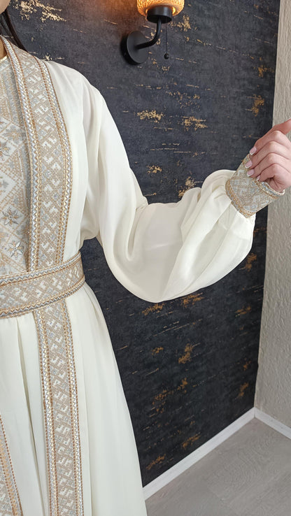 Overall Sindibad Abaya, weiß, Hochzeit, Hosenanzug, Jumpsuit, Dubai Kaftan, Hennakleid, Kaftan Dress, Kaftan Frauen, Abendkleid, Verlobung (etsy image id: 6649396805)