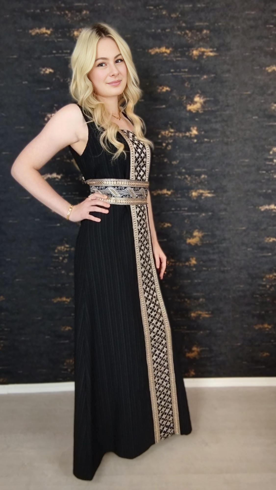 bestickter Kaftan, Hanien schwarz, Kaftan Frauen, Abendkleid, Hochzeit, marokkanischer Kaftan, arabischer Kaftan, Takshita, Hennakleid,Abaya (etsy image id: 6683640635)