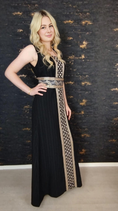 bestickter Kaftan, Hanien schwarz, Kaftan Frauen, Abendkleid, Hochzeit, marokkanischer Kaftan, arabischer Kaftan, Takshita, Hennakleid,Abaya (etsy image id: 6683640635)