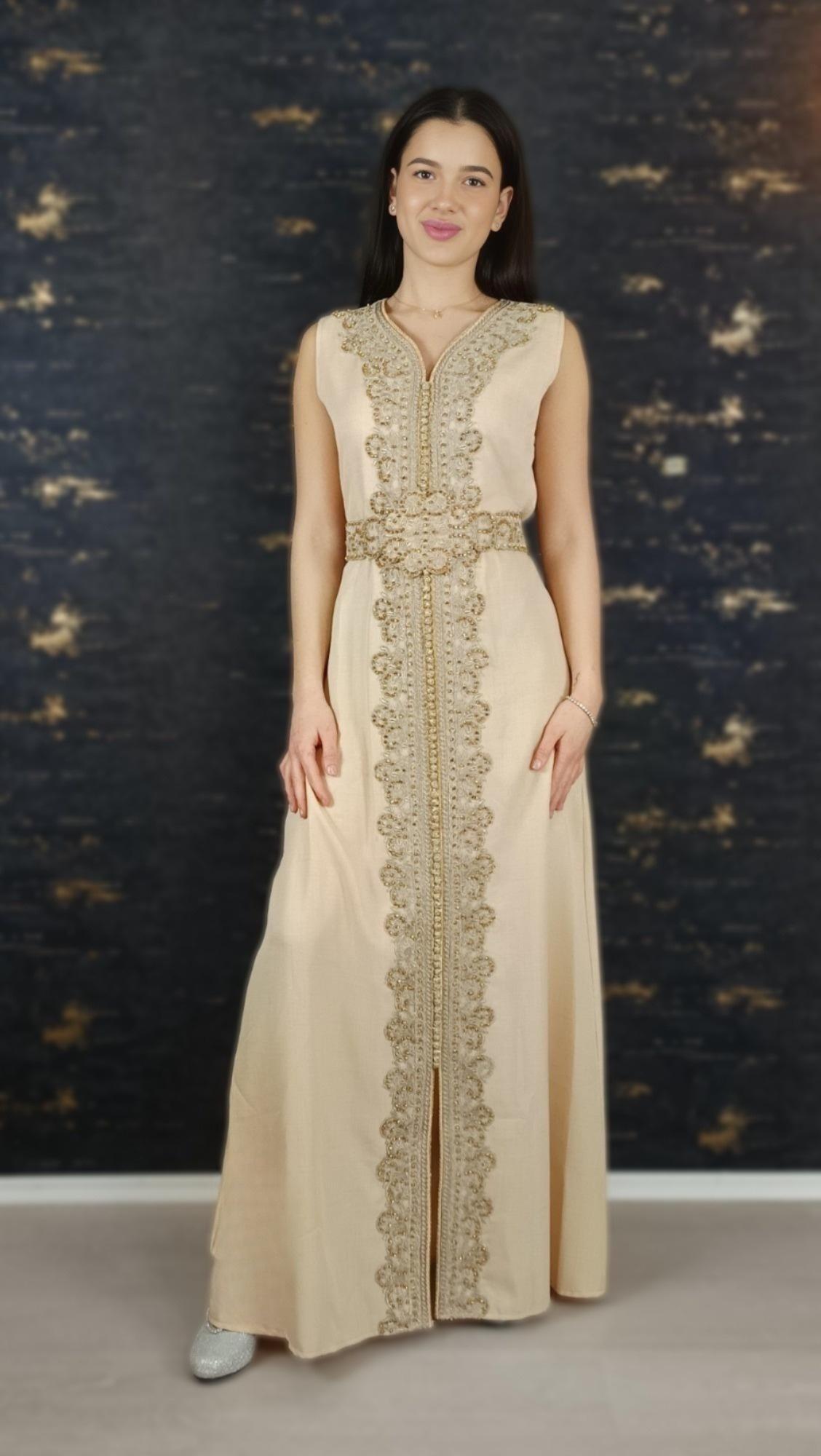 Apricot Kaftan | Frauen Kaftan |(L)| abaya | Arabisches Kleid | marokkanische kaftan | Dubai Kaftan | Takeshita | Henna Kleid | Karakou __etsy:6700075852
