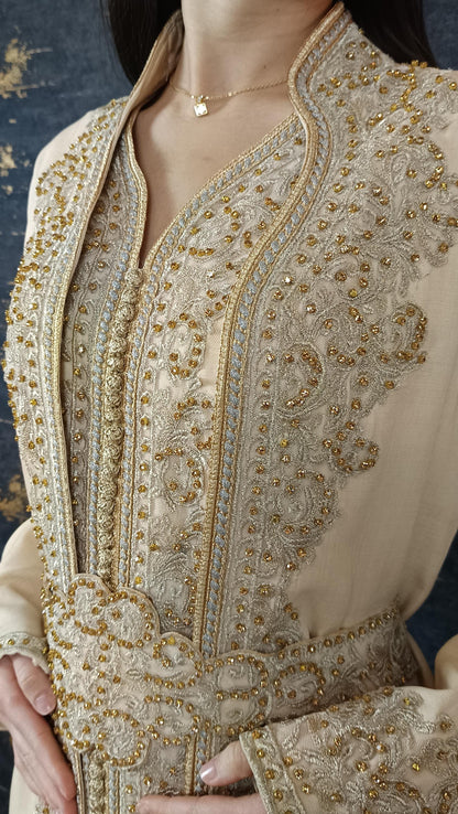 Apricot Kaftan | Frauen Kaftan |(L)| abaya | Arabisches Kleid | marokkanische kaftan | Dubai Kaftan | Takeshita | Henna Kleid | Karakou __etsy:6700075962