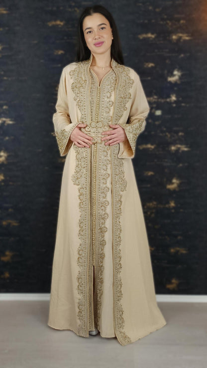 Apricot Kaftan | Frauen Kaftan |(L)| abaya | Arabisches Kleid | marokkanische kaftan | Dubai Kaftan | Takeshita | Henna Kleid | Karakou __etsy:6700076090