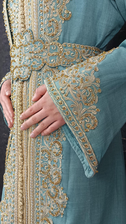 Mintgrün Kaftan | Frauen Kaftan |(L)| abaya | Arabisches Kleid | marokkanische kaftan | Dubai Kaftan | Takeshita | Henna Kleid | Karakou (etsy image id: 6700165604)