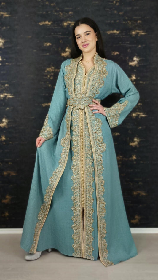 Mintgrün Kaftan | Frauen Kaftan |(L)| abaya | Arabisches Kleid | marokkanische kaftan | Dubai Kaftan | Takeshita | Henna Kleid | Karakou (etsy image id: 6700181212)