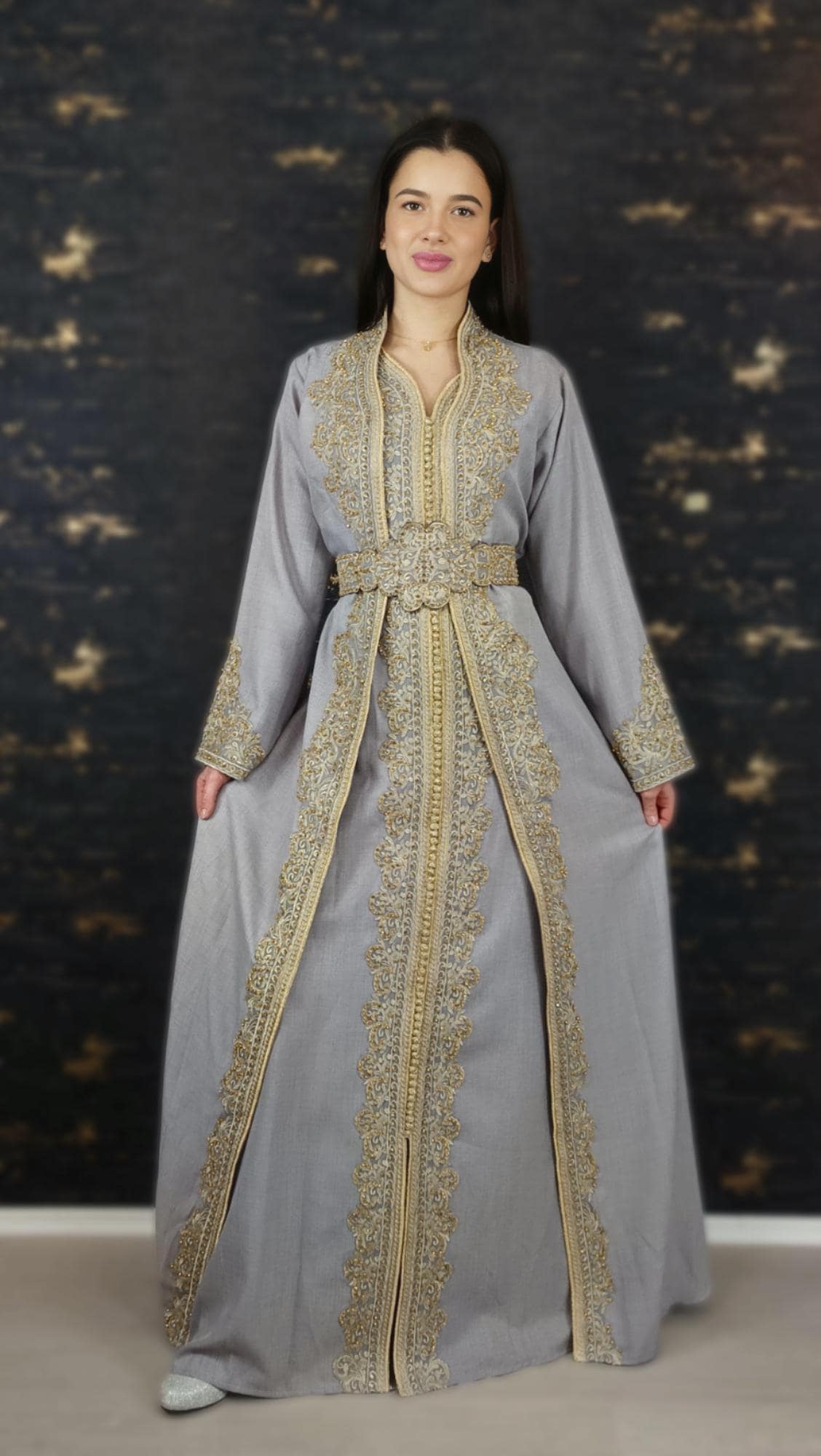 Silbergrau Kaftan | Frauen Kaftan |(L)| abaya | Arabisches Kleid | marokkanische kaftan | Dubai Kaftan | Takeshita | Henna Kleid | Karakou (etsy image id: 6700252372)