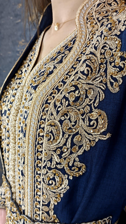 Dunkelblau Kaftan | Frauen Kaftan |(L) | traditionelles Kleid | marokkanische kaftan | Henna Kleid | Takeshita | Kaftan für Hochzeit __etsy:6747999931