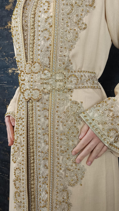 Apricot Kaftan | Frauen Kaftan |(L)| abaya | Arabisches Kleid | marokkanische kaftan | Dubai Kaftan | Takeshita | Henna Kleid | Karakou __etsy:6748107921