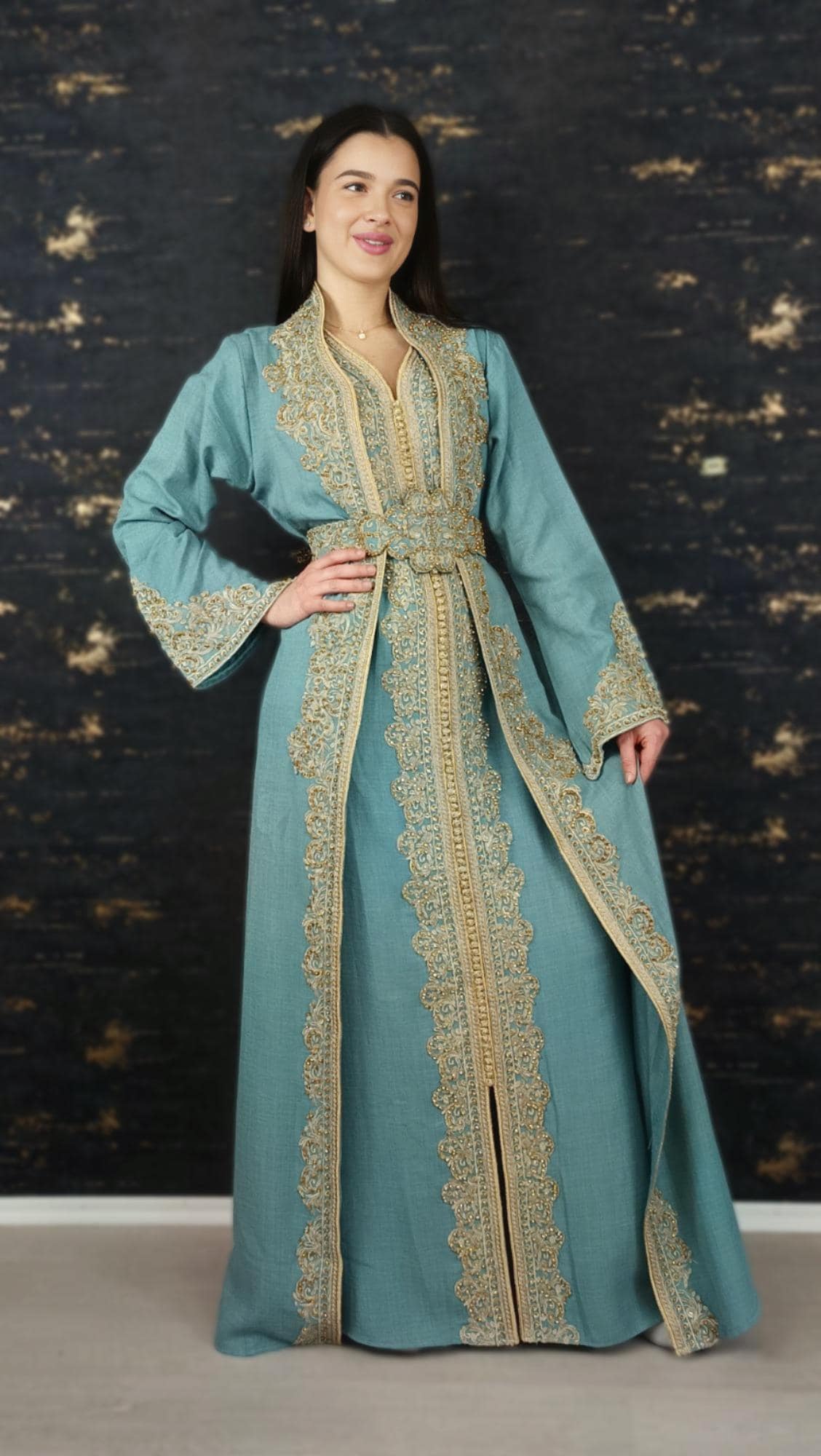 Mintgrün Kaftan | Frauen Kaftan |(L)| abaya | Arabisches Kleid | marokkanische kaftan | Dubai Kaftan | Takeshita | Henna Kleid | Karakou (etsy image id: 6748196291)