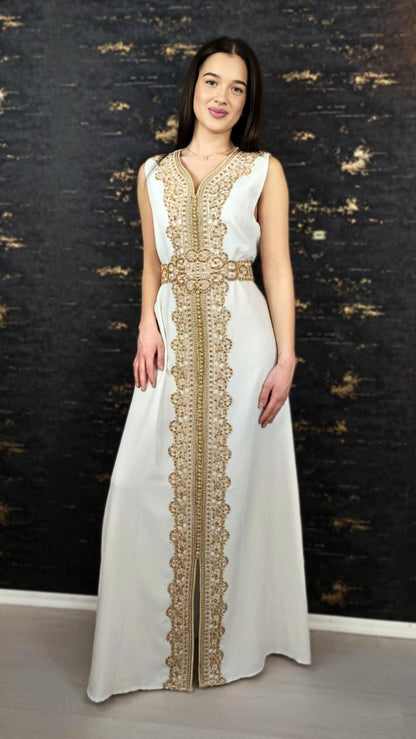 Takeshita | Henna Kleid | Kaftan Frauen | Kaftan weiß | Hochzeit | marokkanische kaftan | Ukrainisches besticktes kleid __etsy:6861913402