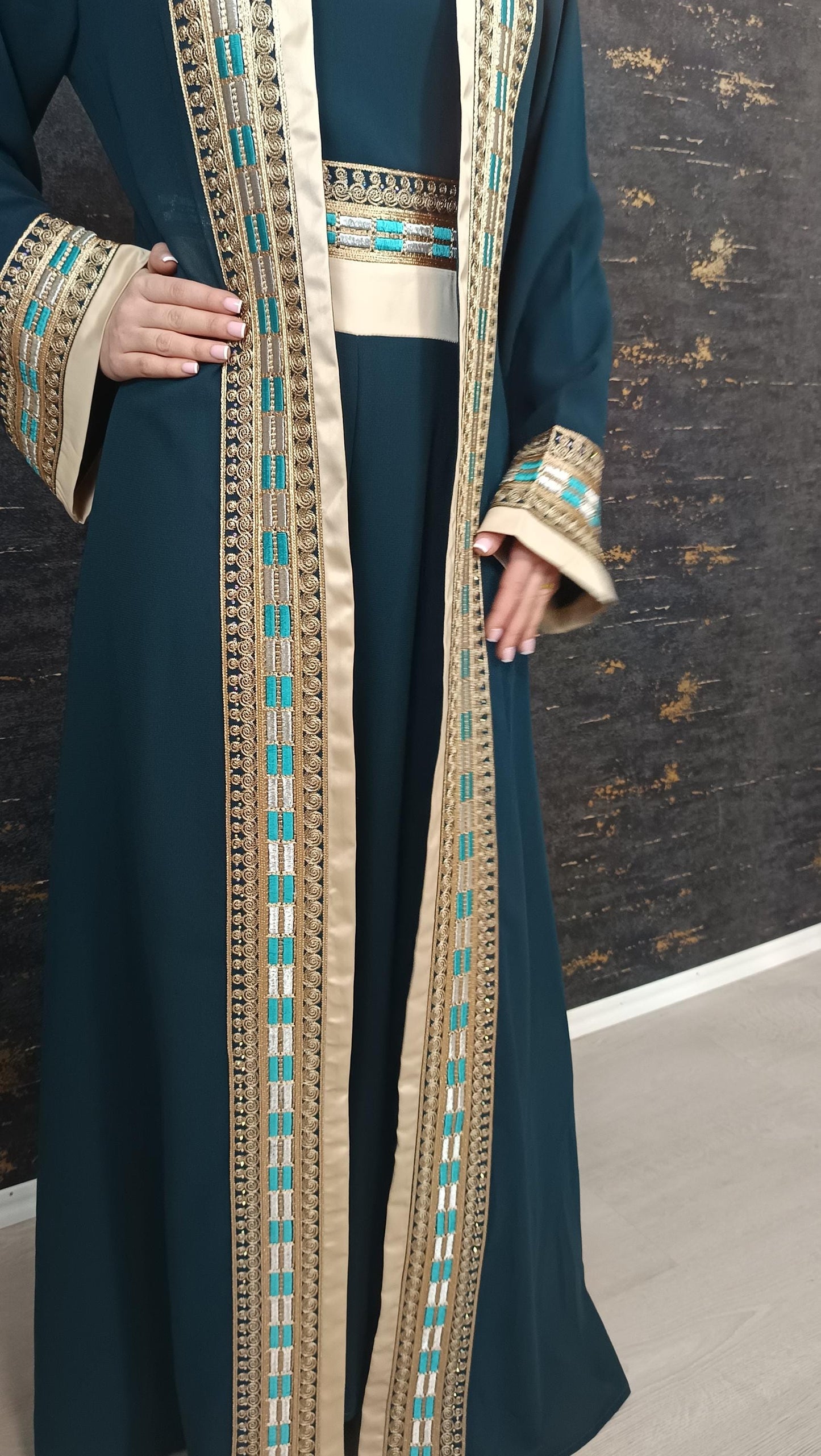 Luxus Overall Dubai, Petrol, Hosenanzug, Jumpsuit, Kaftan, Hennakleid, Kaftan Dress, Kaftan Frauen, Abendkleid, Verlobung, Abschlusskleid (etsy image id: 6862190258)