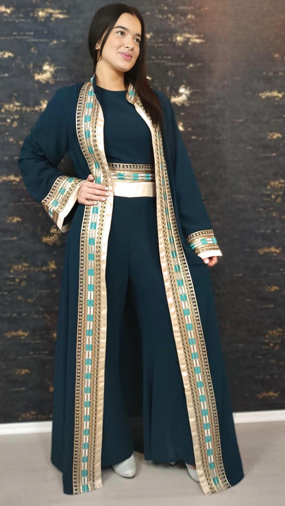 Luxus Overall Dubai, Petrol, Hosenanzug, Jumpsuit, Kaftan, Hennakleid, Kaftan Dress, Kaftan Frauen, Abendkleid, Verlobung, Abschlusskleid (etsy image id: 6862190512)