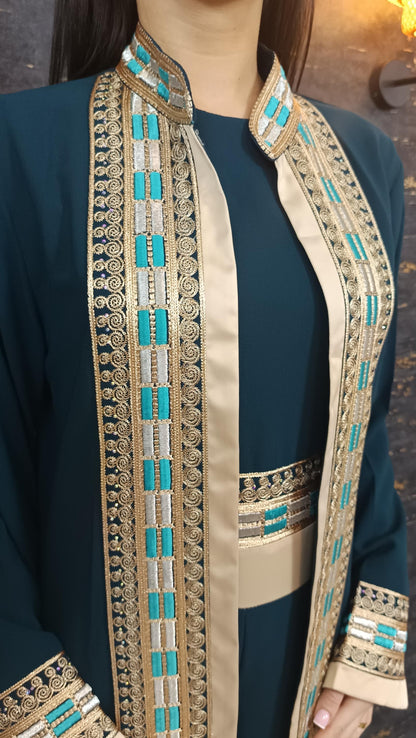 Luxus Overall Dubai, Petrol, Hosenanzug, Jumpsuit, Kaftan, Hennakleid, Kaftan Dress, Kaftan Frauen, Abendkleid, Verlobung, Abschlusskleid (etsy image id: 6862191876)