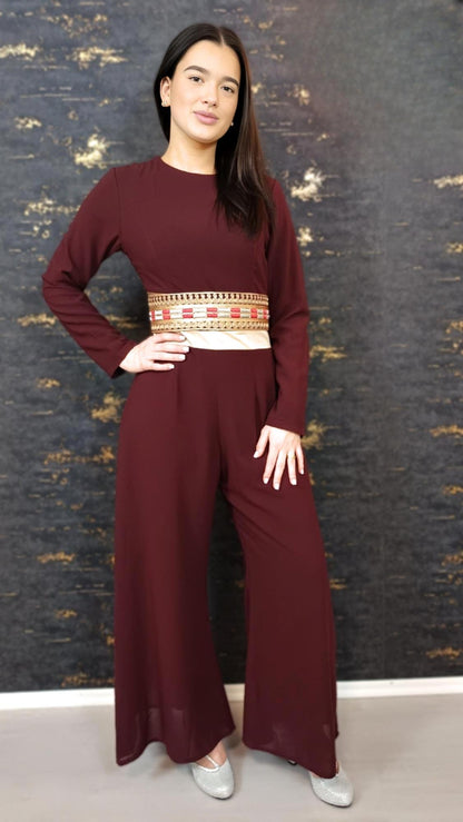 Luxus Overall Dubai, Weinrot, Hosenanzug, Jumpsuit, Kaftan, Hennakleid, Kaftan Dress, Kaftan Frauen, Abendkleid, Verlobung, Abschlusskleid (etsy image id: 6870904370)