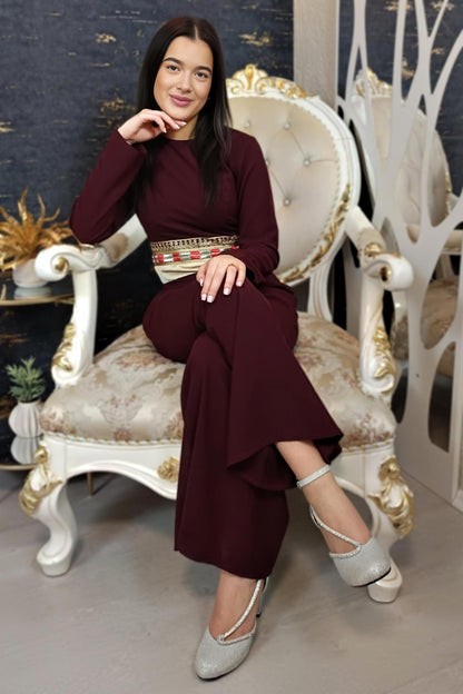Luxus Overall Dubai, Weinrot, Hosenanzug, Jumpsuit, Kaftan, Hennakleid, Kaftan Dress, Kaftan Frauen, Abendkleid, Verlobung, Abschlusskleid (etsy image id: 6870904404)