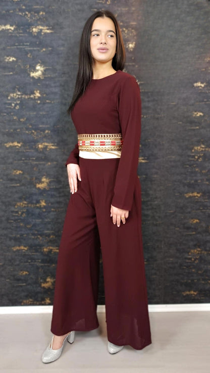 Luxus Overall Dubai, Weinrot, Hosenanzug, Jumpsuit, Kaftan, Hennakleid, Kaftan Dress, Kaftan Frauen, Abendkleid, Verlobung, Abschlusskleid (etsy image id: 6870904646)