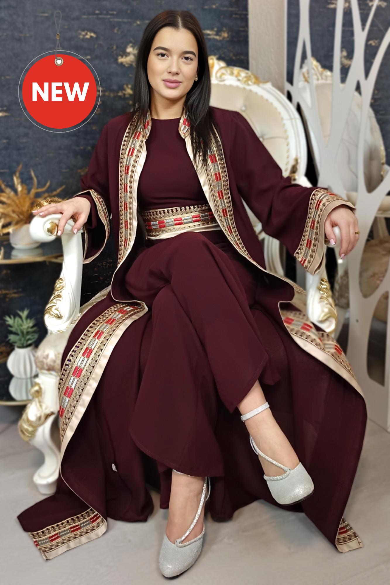 Luxus Overall Dubai, Weinrot, Hosenanzug, Jumpsuit, Kaftan, Hennakleid, Kaftan Dress, Kaftan Frauen, Abendkleid, Verlobung, Abschlusskleid (etsy image id: 6874900032)