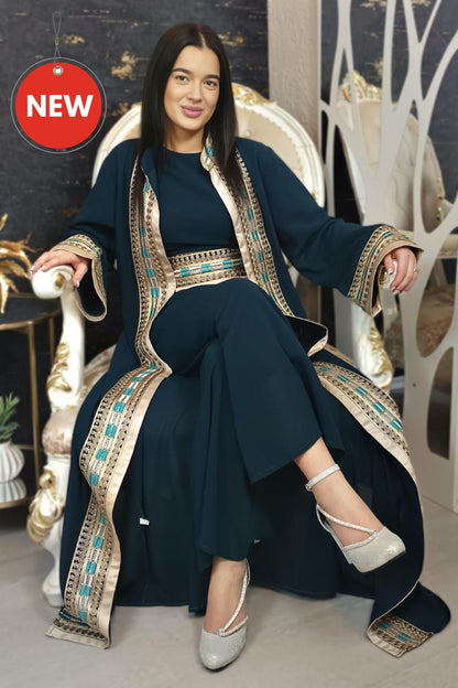 Luxus Overall Dubai, Petrol, Hosenanzug, Jumpsuit, Kaftan, Hennakleid, Kaftan Dress, Kaftan Frauen, Abendkleid, Verlobung, Abschlusskleid (etsy image id: 6875209810)
