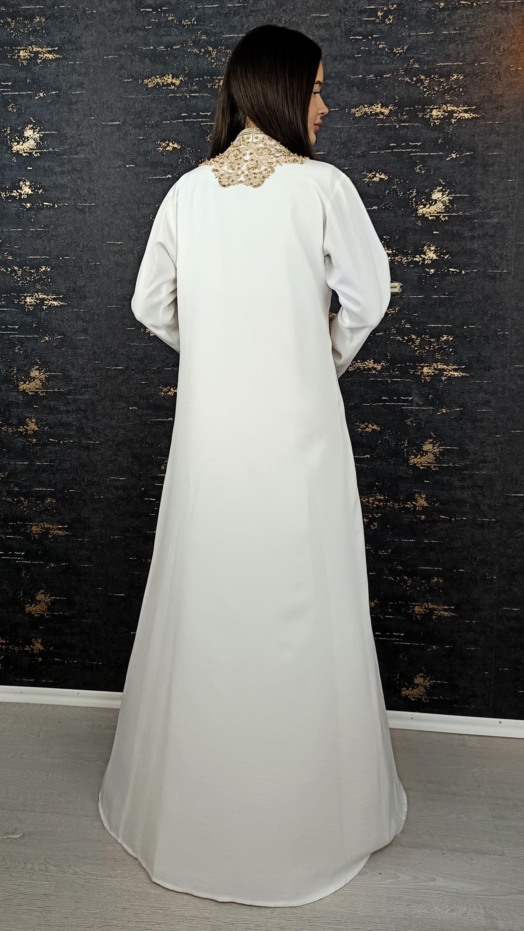Takeshita | Henna Kleid | Kaftan Frauen | Kaftan weiß | Hochzeit | marokkanische kaftan | Ukrainisches besticktes kleid __etsy:6909893351