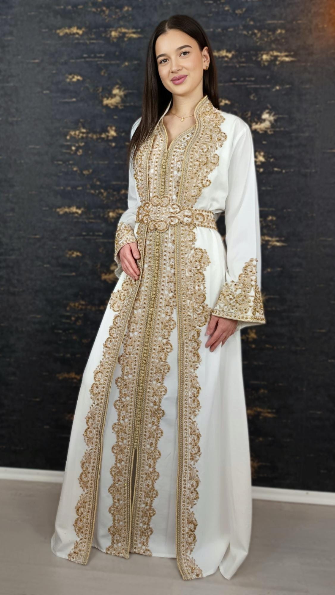 Takeshita | Henna Kleid | Kaftan Frauen | Kaftan weiß | Hochzeit | marokkanische kaftan | Ukrainisches besticktes kleid __etsy:6909894885