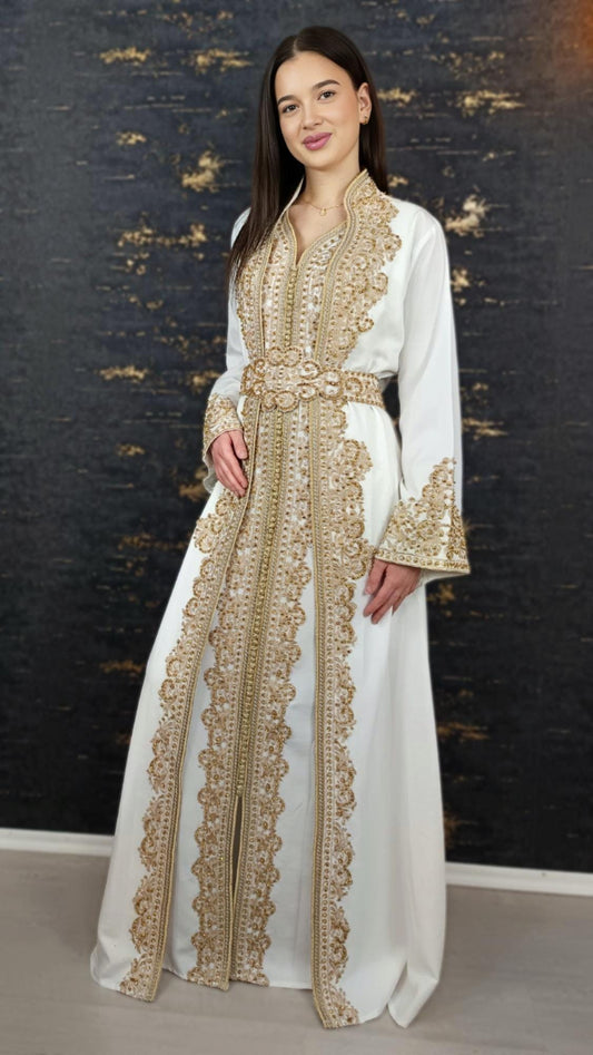 Takeshita | Henna Kleid | Kaftan Frauen | Kaftan weiß | Hochzeit | marokkanische kaftan | Ukrainisches besticktes kleid __etsy:6909894885