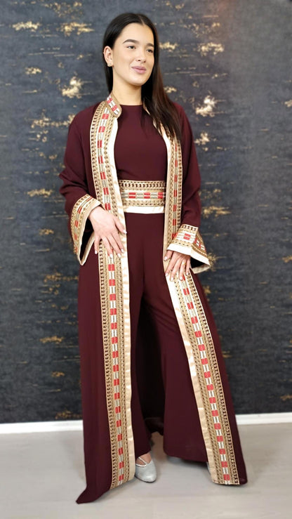Luxus Overall Dubai, Weinrot, Hosenanzug, Jumpsuit, Kaftan, Hennakleid, Kaftan Dress, Kaftan Frauen, Abendkleid, Verlobung, Abschlusskleid (etsy image id: 6918881653)