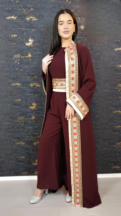 Luxus Overall Dubai, Weinrot, Hosenanzug, Jumpsuit, Kaftan, Hennakleid, Kaftan Dress, Kaftan Frauen, Abendkleid, Verlobung, Abschlusskleid (etsy image id: 6918881899)