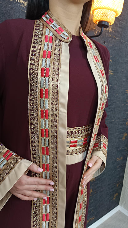 Luxus Overall Dubai, Weinrot, Hosenanzug, Jumpsuit, Kaftan, Hennakleid, Kaftan Dress, Kaftan Frauen, Abendkleid, Verlobung, Abschlusskleid (etsy image id: 6918884881)