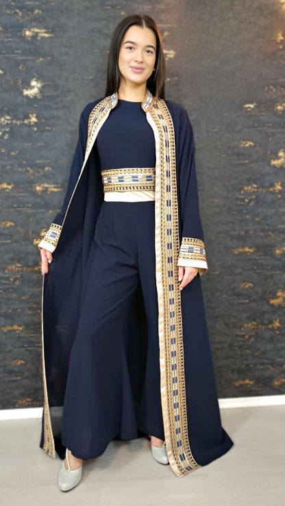 Luxus Overall Dubai, dunkelblau, Hosenanzug, Jumpsuit, Kaftan, Hennakleid, Kaftan Dress, Kaftan Frauen, Abendkleid, Verlobung,Abschlusskleid __etsy:6922900645