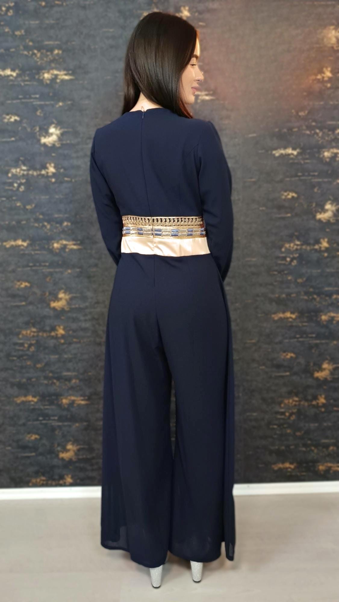 Luxus Overall Dubai, dunkelblau, Hosenanzug, Jumpsuit, Kaftan, Hennakleid, Kaftan Dress, Kaftan Frauen, Abendkleid, Verlobung,Abschlusskleid __etsy:6922900949