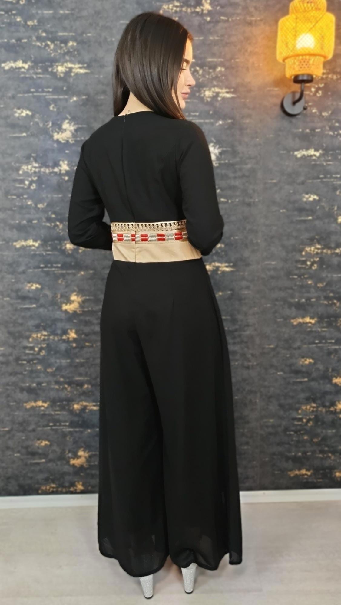Luxus Overall Dubai, schwarz, Hosenanzug, Jumpsuit, Kaftan, Hennakleid, Kaftan Dress, Kaftan Frauen, Abendkleid, Verlobung, Abschlusskleid __etsy:7001367408