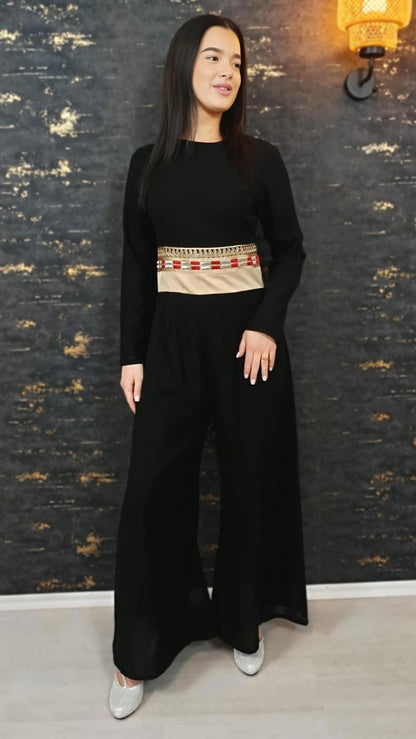 Luxus Overall Dubai, schwarz, Hosenanzug, Jumpsuit, Kaftan, Hennakleid, Kaftan Dress, Kaftan Frauen, Abendkleid, Verlobung, Abschlusskleid __etsy:7049342535