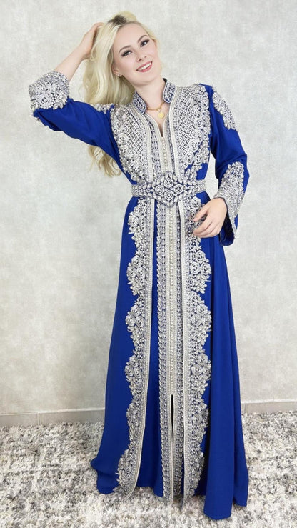 Königsblau Kaftan für Frauen – Marokkanisches Abendkleid, Blau Boho Kaftan – Festliches Kleid für Henna & Hochzeit,  Königsblaue Takschita (etsy image id: 7317773723)