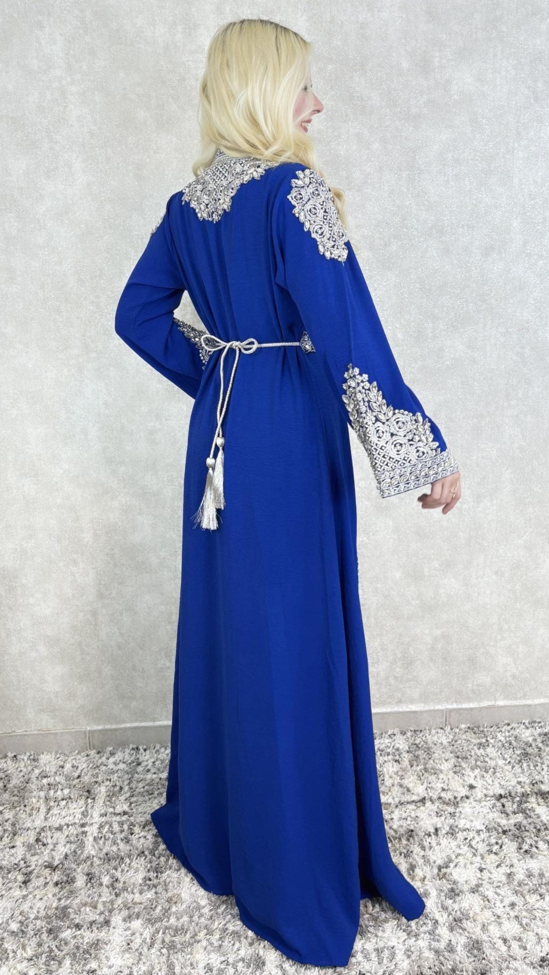 Königsblau Kaftan für Frauen – Marokkanisches Abendkleid, Blau Boho Kaftan – Festliches Kleid für Henna & Hochzeit,  Königsblaue Takschita (etsy image id: 7317773889)