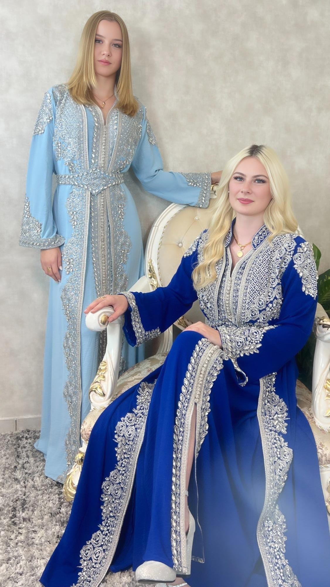 Königsblau Kaftan für Frauen – Marokkanisches Abendkleid, Blau Boho Kaftan – Festliches Kleid für Henna & Hochzeit,  Königsblaue Takschita (etsy image id: 7317775657)